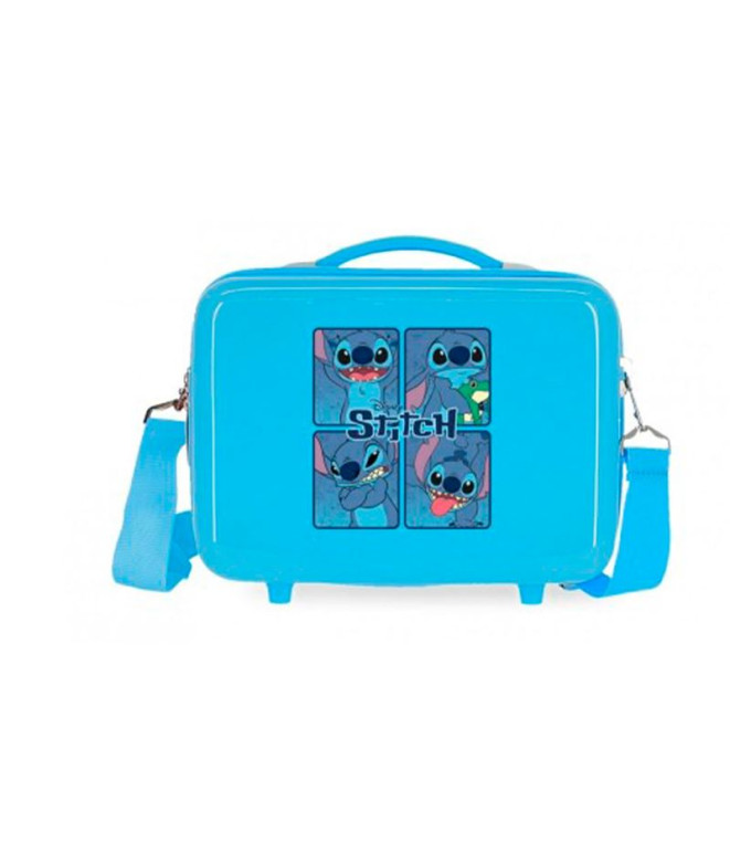 Necessaire Disney Adapt. Estojo de Cosmética Abs Fun Stitch Azul