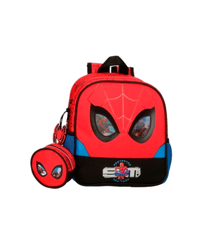 Mochila Marvel 25Cm.Spiderman Protector Rojo
