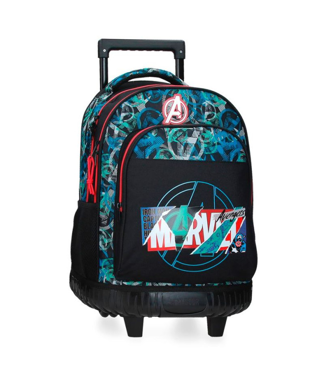 Mochila Marvel Compact 2R. Marvel Shield Preto