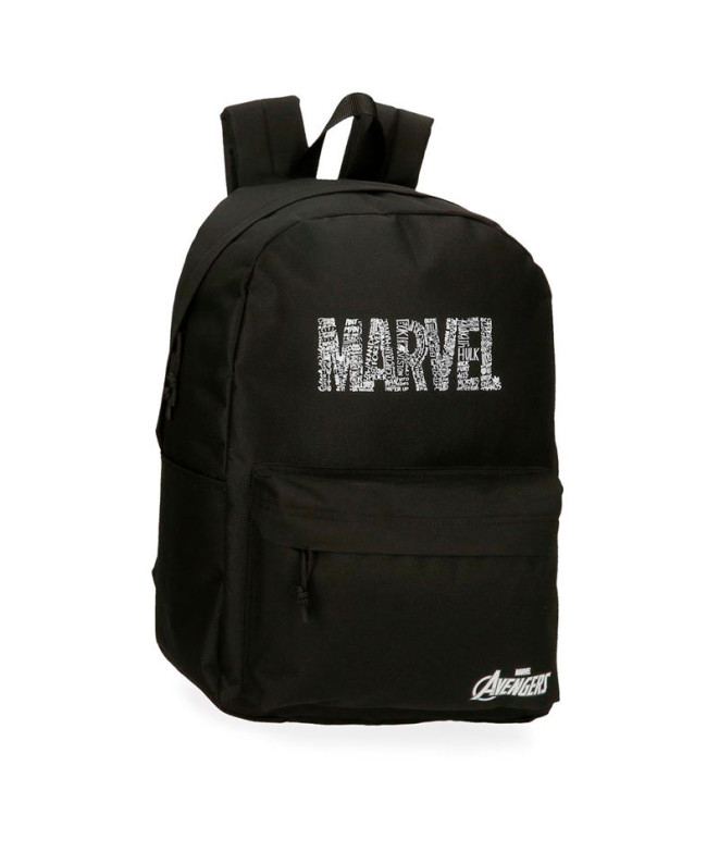 Mochila Marvel Adap.45 Cm.Marvel Characters Logo Preto