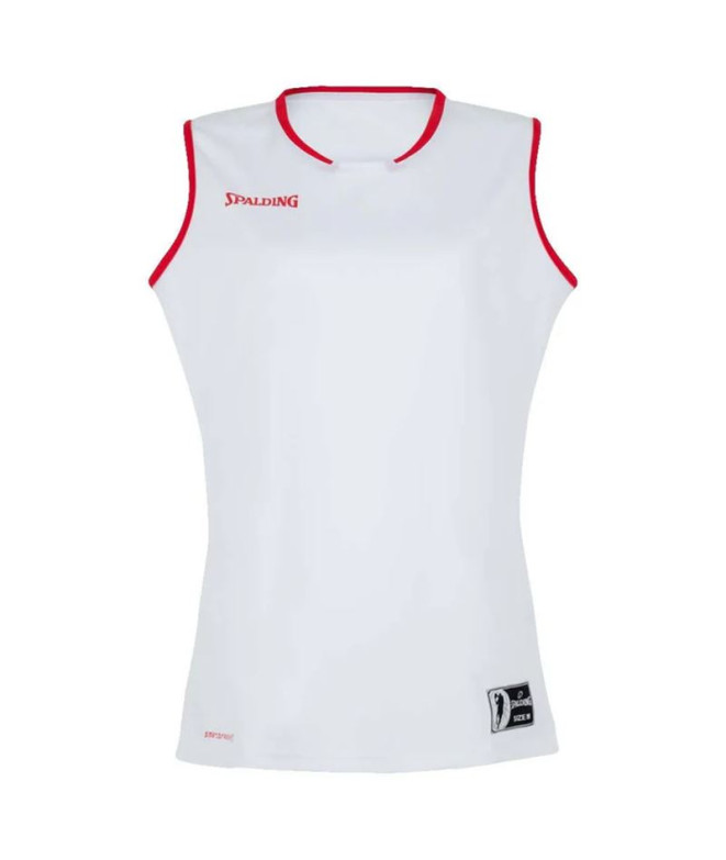 Camiseta Basquetebol Spalding Mulher de Mulher Branco/Vermelho