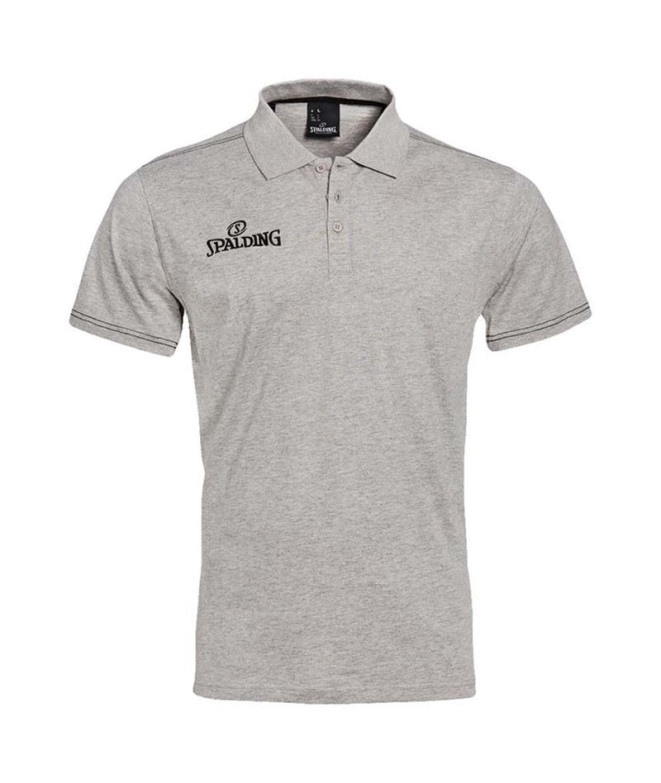 Camiseta Basquetebol Spalding Polo Homem de Melange Grey