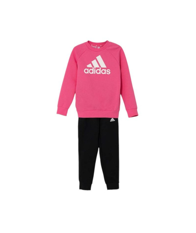 Conjunto adidas Little Essentials Logo Jogger Set Fleece Infantil Rosa