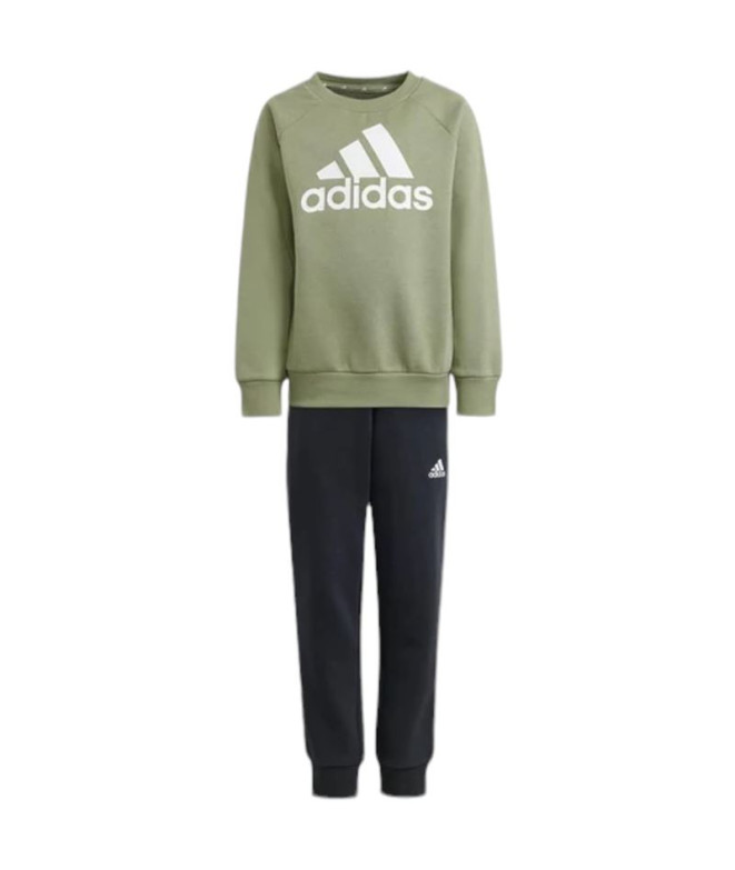 Conjunto adidas Little Essentials Logo Jogger Set Fleece Infantil Verde