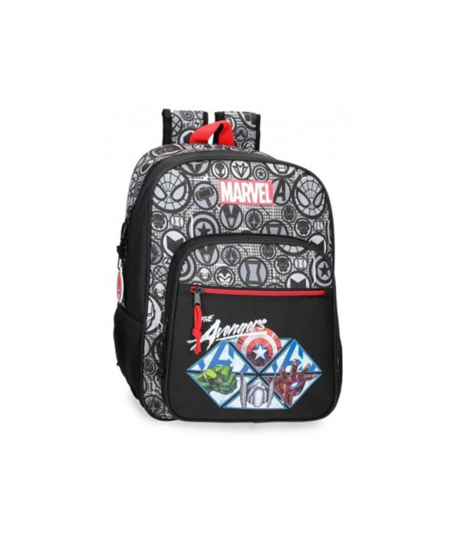 Mochila Marvel 38Cm. Heróis da Marvel Preto