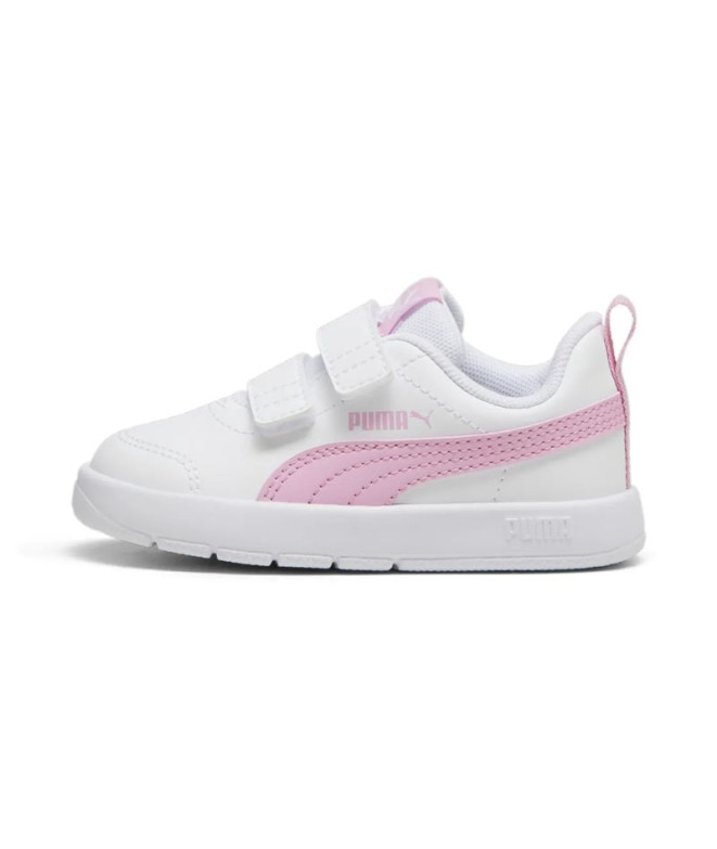 Sapatilhas Infantil Puma Courtflex V3 V Branco Rosa