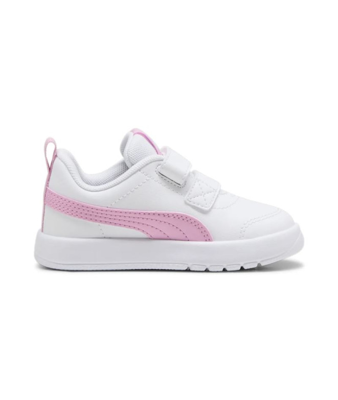 Chaussures Puma Courtflex V3 V Enfant Blanc Rose