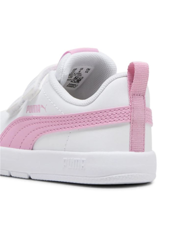 Chaussures Puma Courtflex V3 V Enfant Blanc Rose
