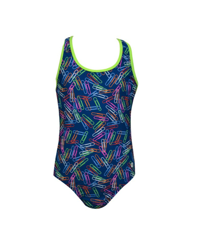 Bañador de Natación Ras Clips Classic Back Niña Azul Denim