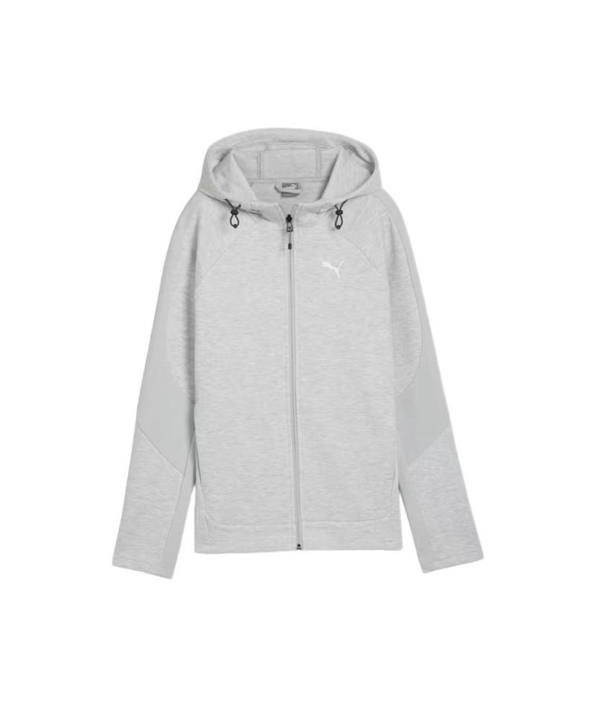 Chaqueta Casual Puma Evostripe Full-Zip Hoodie Mujer Gris claro jaspeado