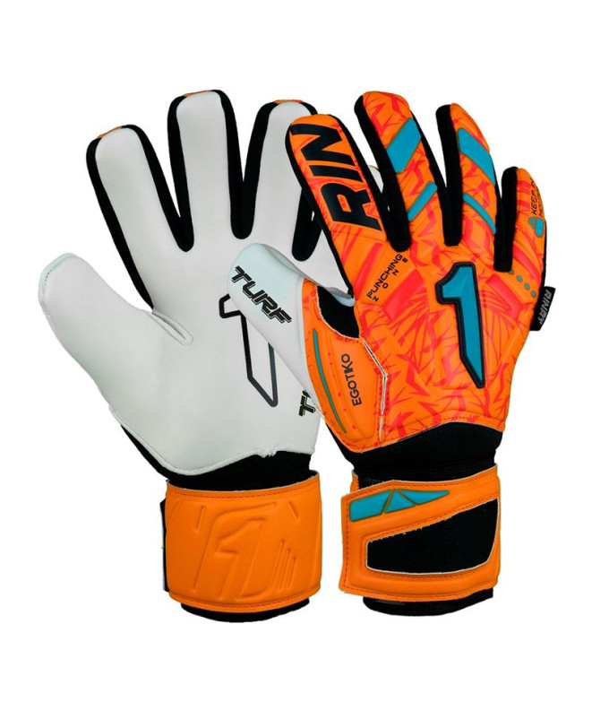 Guantes de portero Rinat Egotiko Vengador Turf Basic Naranja/Blanco