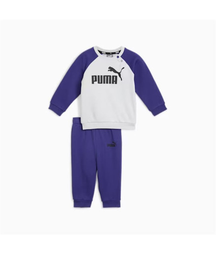 Conjunto Puma Minicats Ess Raglan Jogger Fl Infantil Azul