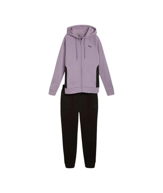 Survêtement Décontracté Femme de Puma Classic Hooded Tracksuit Fl Black/Purple