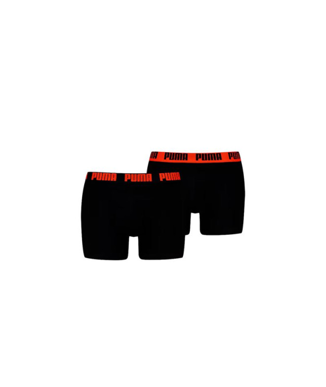 Cuecas Homem Puma Everyday Basic Preto/Laranja Pack