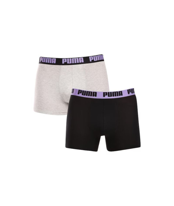Calzoncillos Puma Everyday Basic Hombre Gris melange/Púrpura Pack