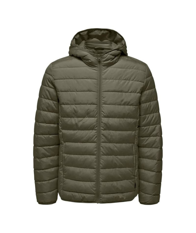 Chaqueta Only & Sons Onsbrody Quilt Hombre Oliva Oscura