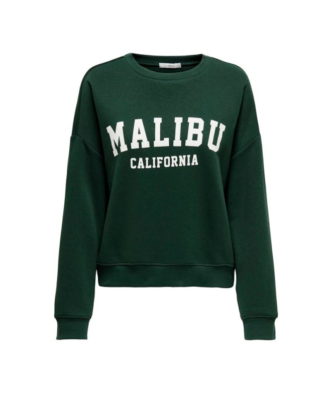 Moletom Mulher Only Onl Life L/S Crew O.Size State Green/Pine Grove