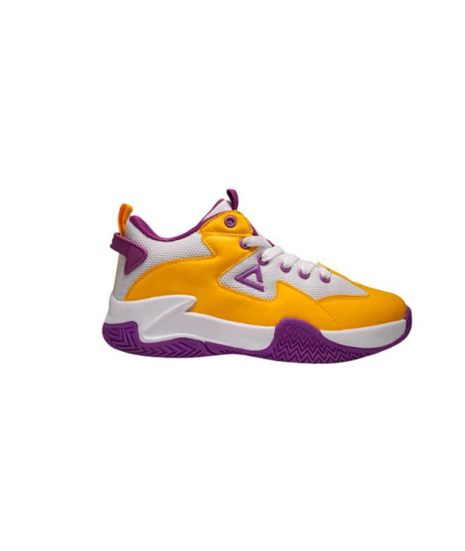 Chaussures Basket ball Enfant de Peak GAME 2 Jaune Violet