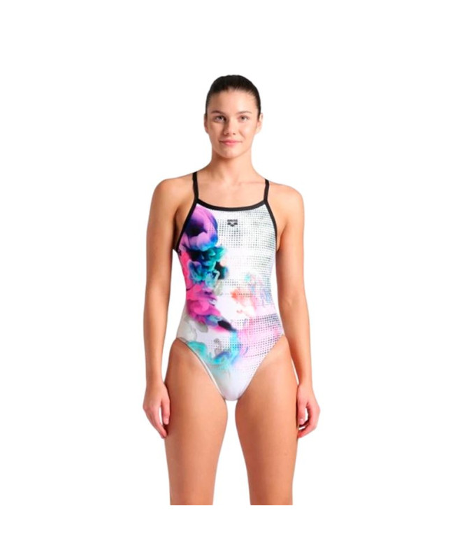 Bañador de Natación Arena Airbrush Mujer Negro/Blanco