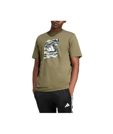 Camiseta adidas Homem Caixa Camo Verde Escuro