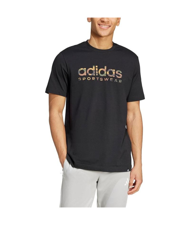 T-shirt adidas Homme Camo Lin Black