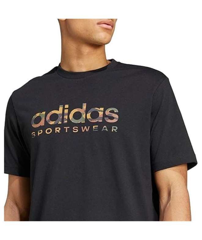 Camiseta adidas Homem Camo Lin Preto