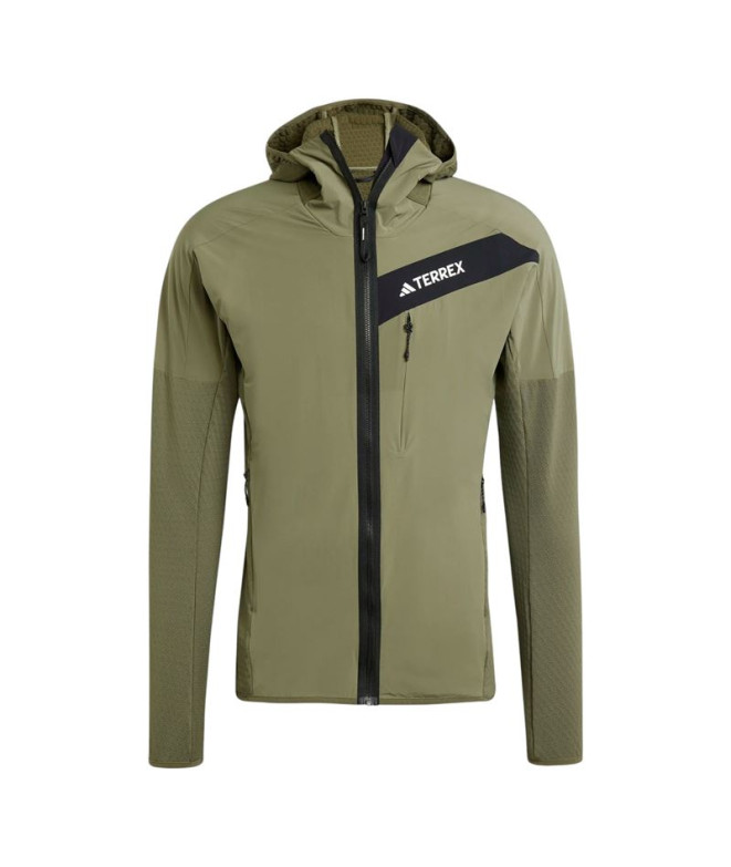 Veste Montagne adidas Homme by Terrex Techrock Wind Fleece Olive Green