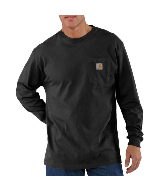 Camiseta Homem T-shirt de bolso Carhartt Workwear L/S Preto