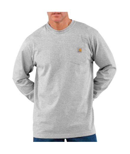 Camiseta Carhartt Workwear Pocket T-Shirt L/S Homem Cinza Camiseta Carhartt Workwear Pocket T-Shirt L/S Homem Cinza