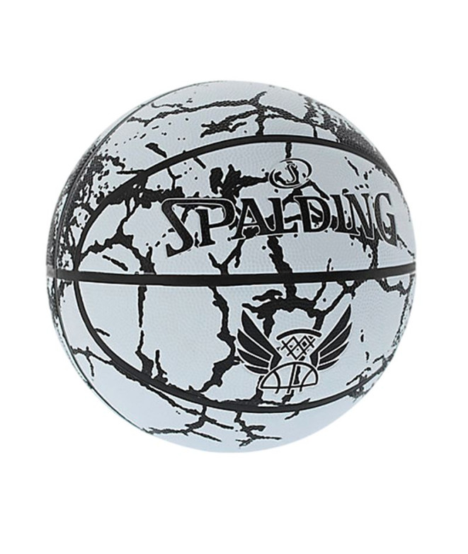 Ballons Basket-ball Spalding de Flight Crack Blanc & Noir Sz7 Caoutchouc Homme