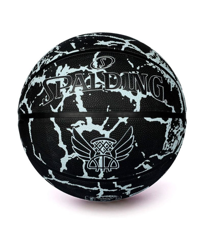 Bolas Basquetebol Spalding de Flight Crack Preto e Branco Sz7 Borracha Homem