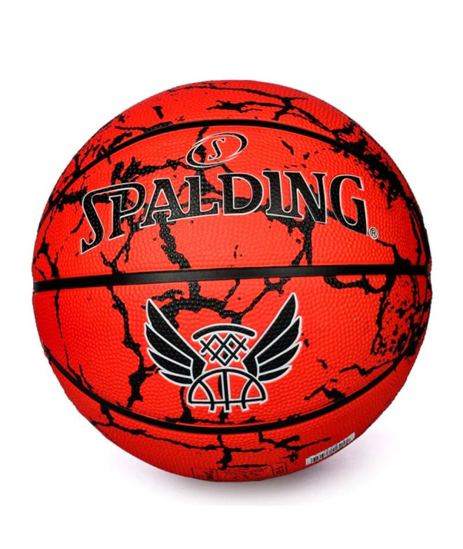 Ballons Basket-ball Spalding de Flight Crack Rouge & Noir Sz5 Caoutchouc