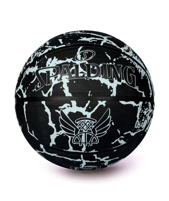Balón de Baloncesto Spalding Flight Crack Negro & Blanco Sz5 Rubber