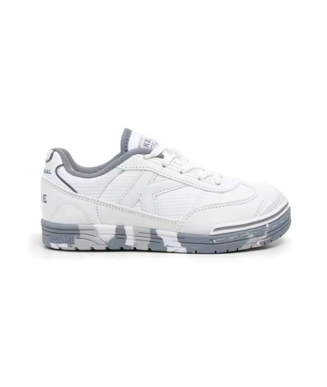 Zapatillas de Fútbol sala Kelme Trueno Lace Infantil Blanco Y Gris