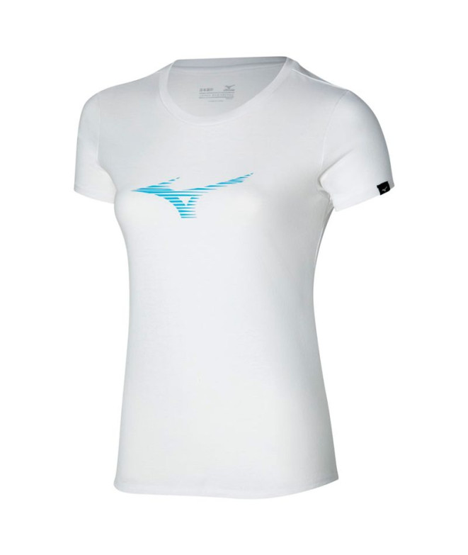 Camiseta Fitness Mizuno Mulher t-shirt Athletics Rb Branco