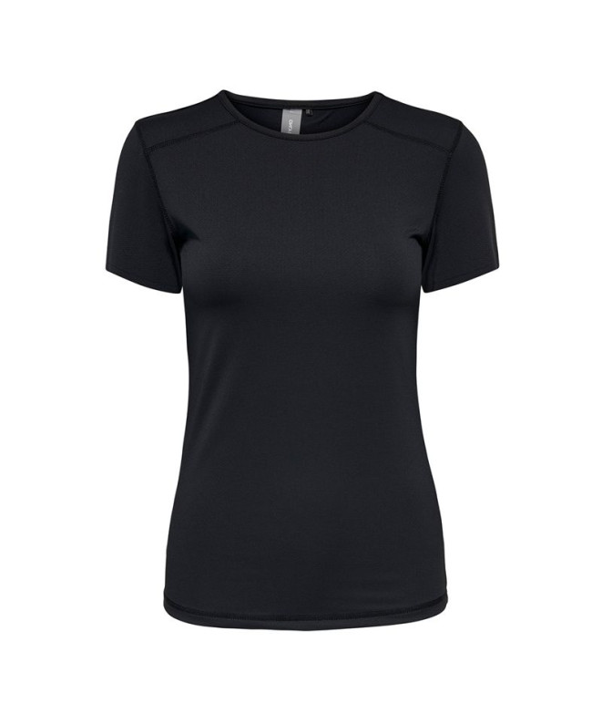 Camiseta Only Onpmila Life On Ss Slim Preto Mulher