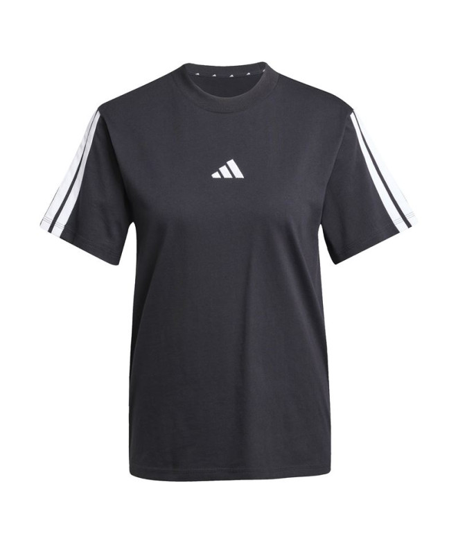 Camiseta adidas 3 Bandas Sj Mujer Negro/Blanco