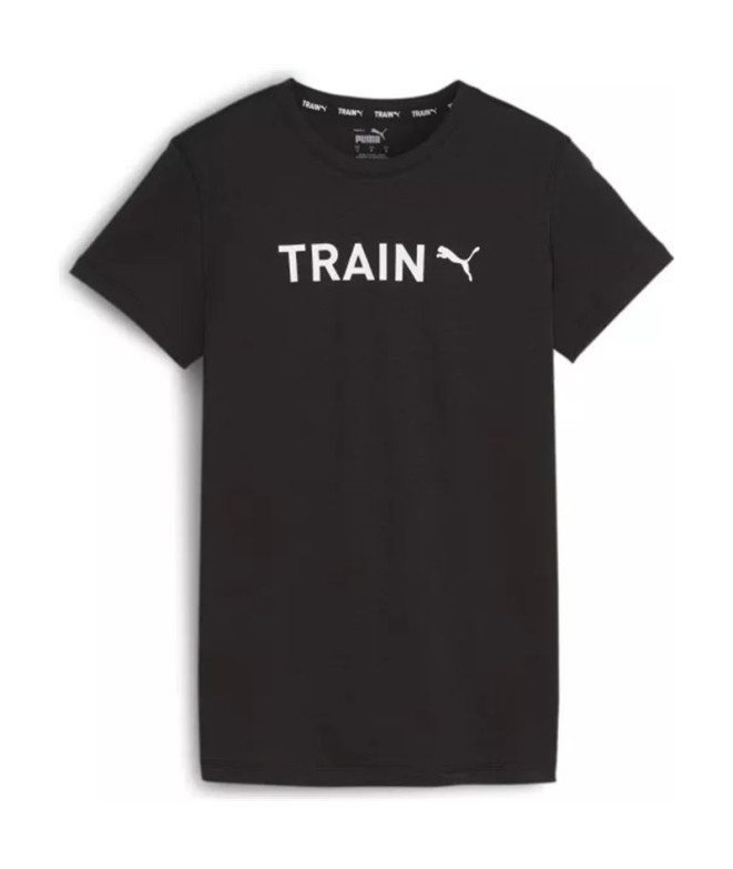 Camiseta Fitness Mulher de Puma Women'S Graphic Train Puma Preto/Branco