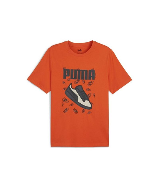 Camiseta Homem Puma Graphics Sneaker Laranja