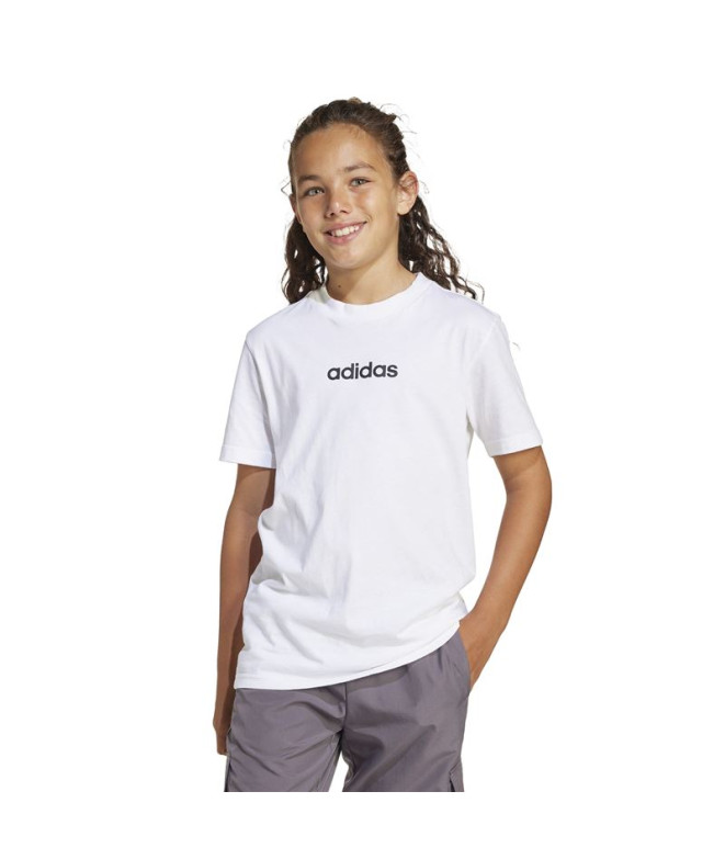 Camiseta adidas Linear 160 Infantil Branco/Preto