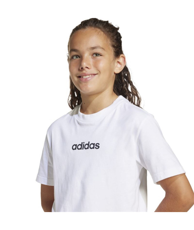 T-shirt adidas Linear 160 Enfant Blanc/Noir