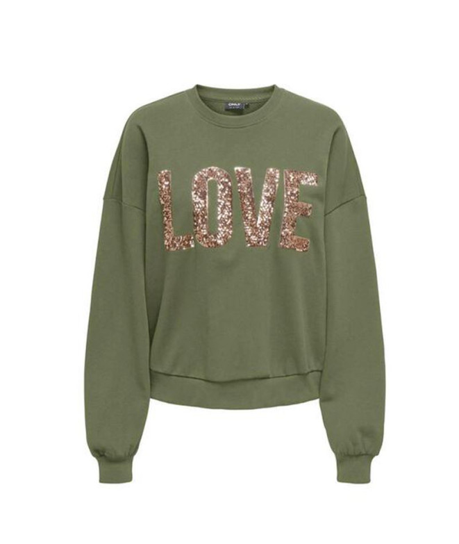 Moletom Only Onlkatya L/S Love Loden Verde Mulher