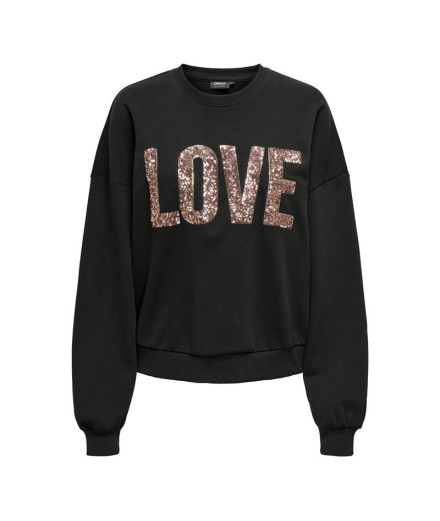 Sudadera Only Onlkatya L/S Love Black Mujer