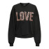 Moletom Only Onlkatya L/S Love Preto Mulher