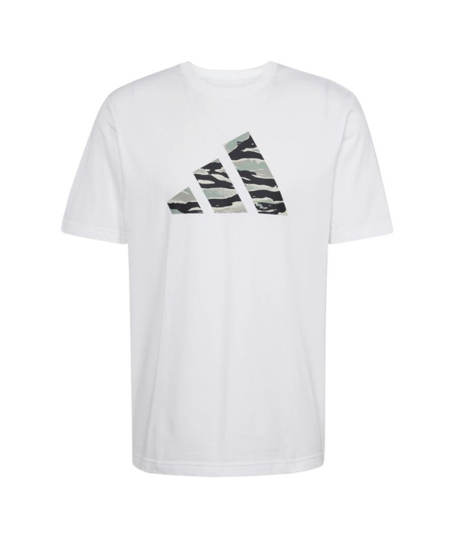 Camiseta adidas Homem Logótipo Camo Branco