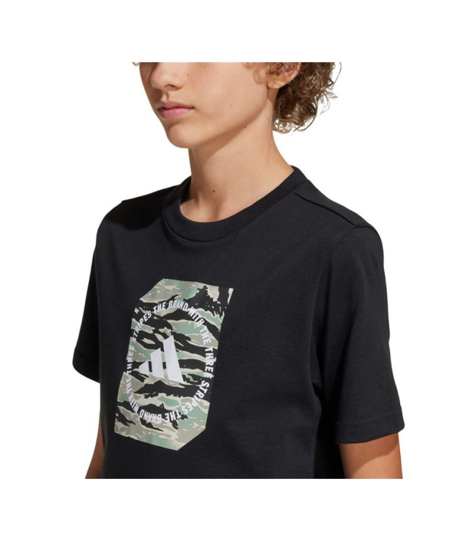 Camiseta adidas Menino Caixa Camo Preto