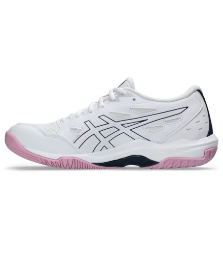 Chaussures Handball Gel Femme de ASICS -Rocket 11 Blanc/Rose 2