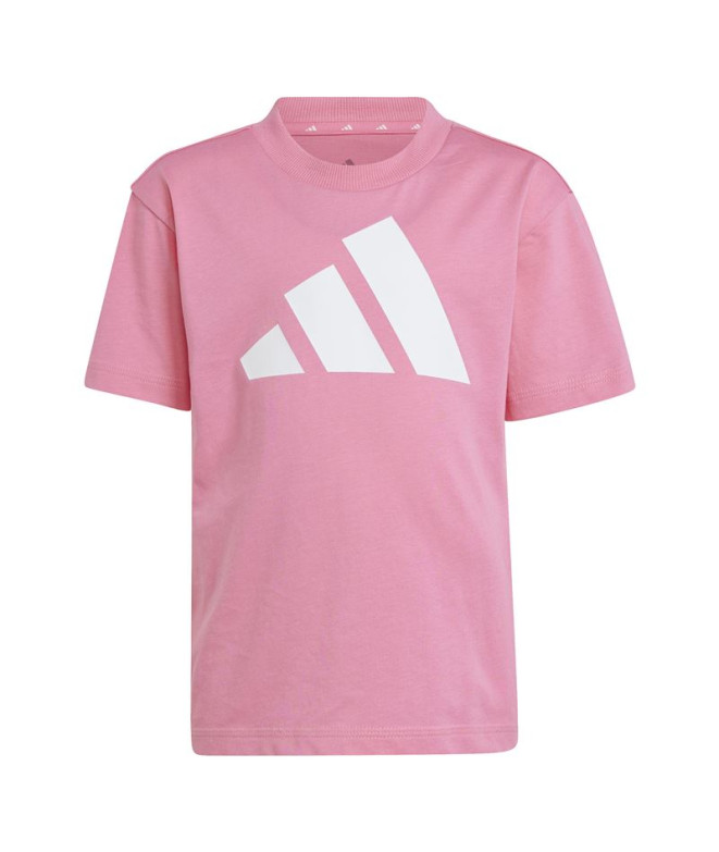 Camiseta adidas Essentials Big Logo Infantil Rosa/Blanco