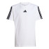 Camiseta adidas Infantil 3 bandas Branco/Preto