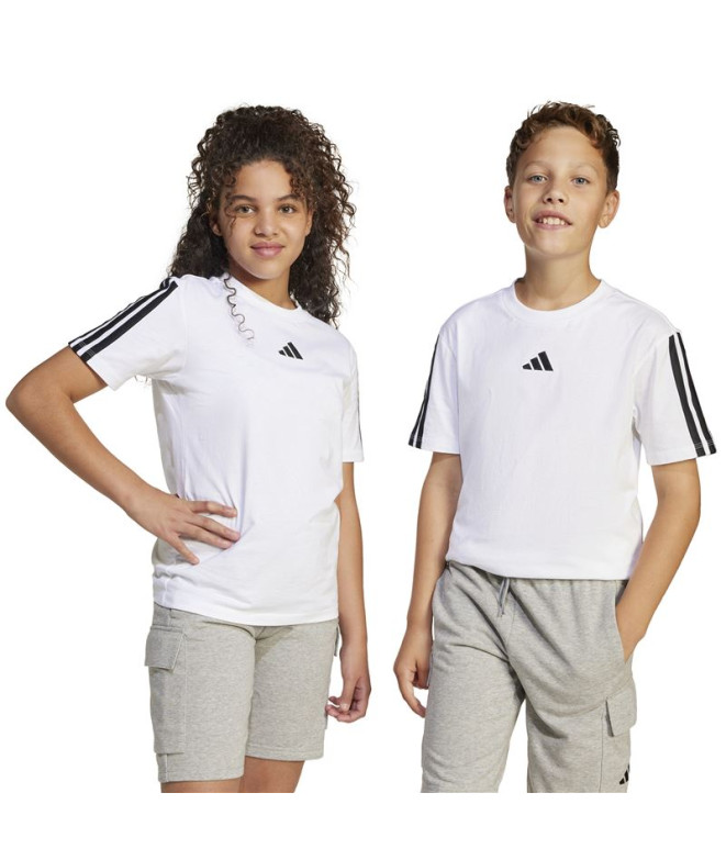 Camiseta adidas 3 Bandas Infantil Blanco/Negro